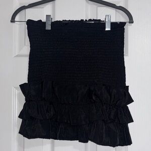 Elegant Black Ruffled Skirt